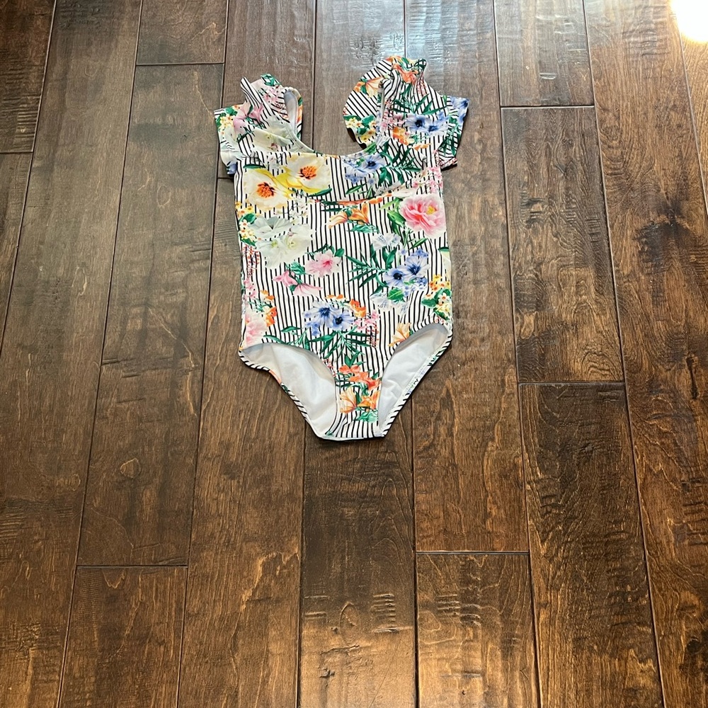 Floral Striped One-Piece Swimsuit